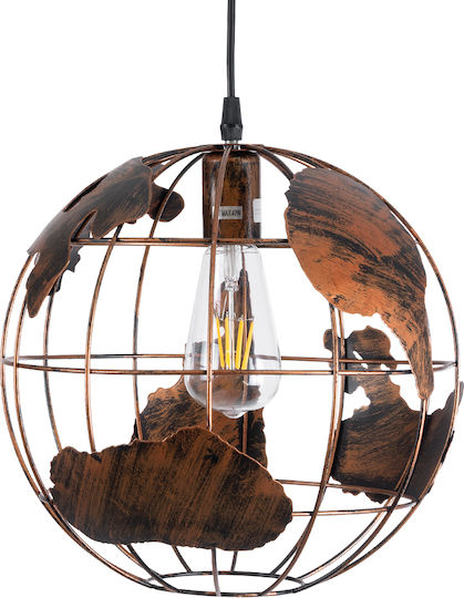 GloboStar Earth Lumini Suspendate Maro Rețea cu Bază de Bec E27 30x30x30 cm