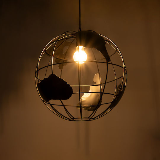 GloboStar Earth Pendant Light Black 41x41x40cm
