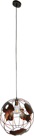GloboStar Earth Deckenleuchte Braunes Raster mit Lampenbirnensockel E27 40x40x40cm