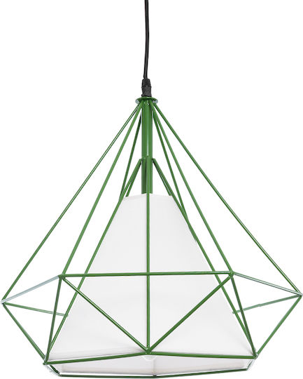 GloboStar Kairi Hängelampe Grün Raster mit Fassung E27 38x38x39cm.