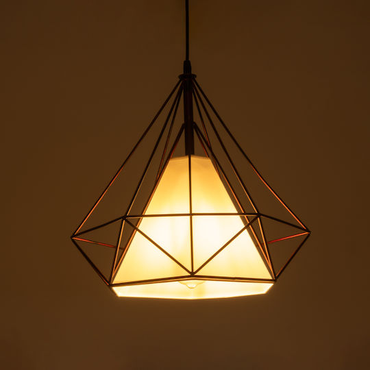 GloboStar Kairi Hängelampe Braun Raster mit Fassung E27 38x38x39cm.