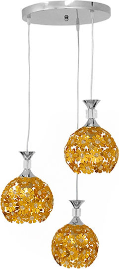 GloboStar Margarita Pendant Light Gold with Crystals for Socket E27 46x46x24cm