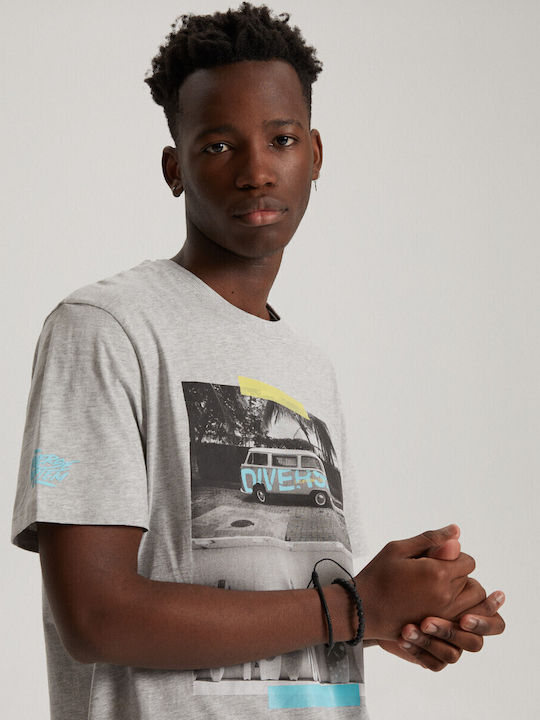 Tricou gri melange