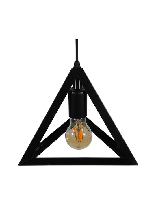 GloboStar Triangle Pendant Light Black Grid with Socket E27 25x21cm