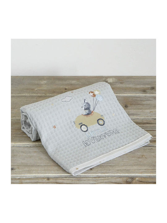 Nima Blanket Nursery Swaddling Blankets Little Adventure Waffle Light Blue One Color 80x110cm
