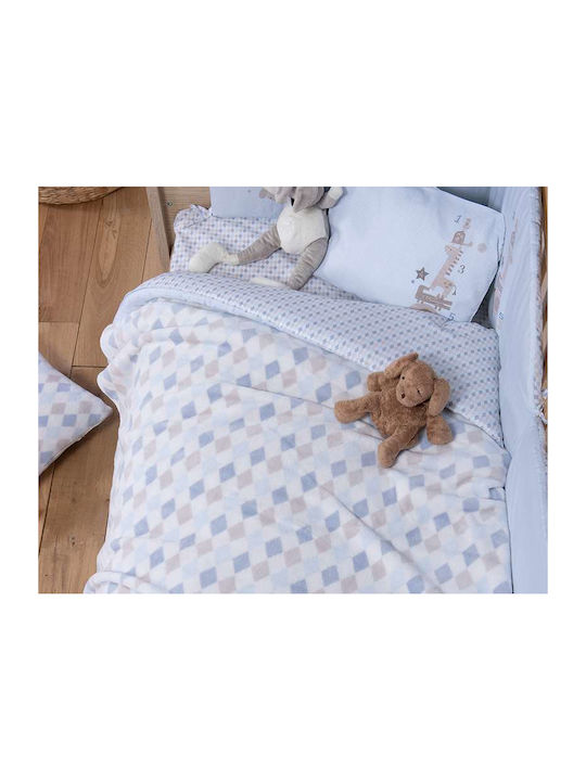 Nef-Nef Homeware Blanket Cot Rhombus Fleece Pink Pink 110x150cm