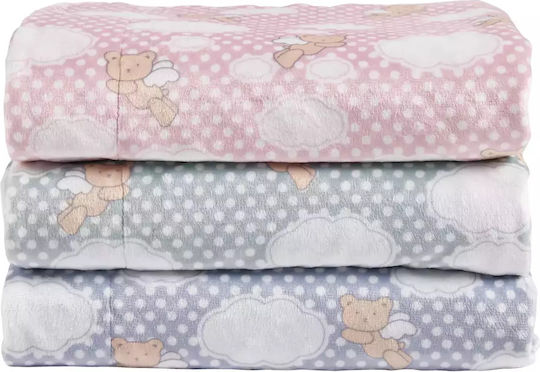 Das Home Κουβέρτα Αγκαλιάς & Λίκνου Fleece Μπλε Blue 75x100εκ.