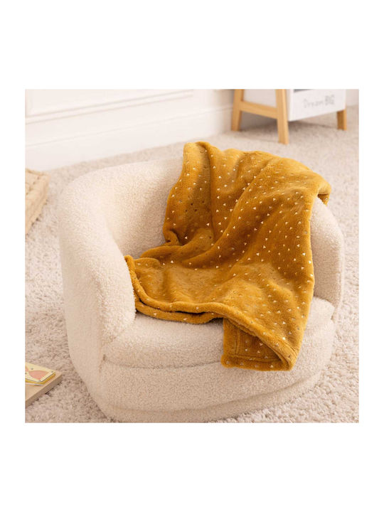 Atmosphera Κουβέρτα Αγκαλιάς & Λίκνου Fleece Κίτρινη 75x100εκ.