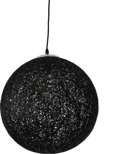 GloboStar Calle Pendant Light Black Ball with Socket E27 42x42x40cm