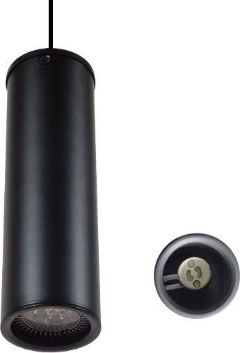GloboStar Cannon Pendant Light Black with Socket GU10 6x6x20cm