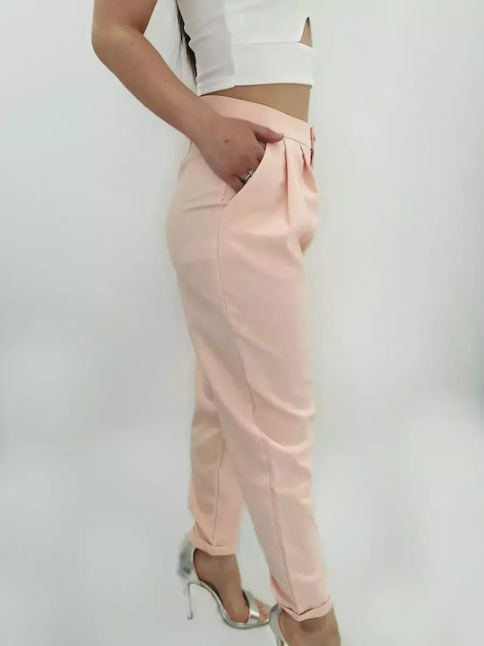 Women's Fabric Trousers Pink