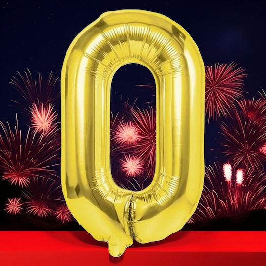 Balloon Foil Jumbo Number 0 Gold 80cm
