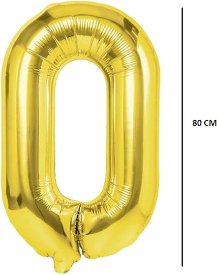 Balloon Foil Jumbo Number 0 Gold 80cm