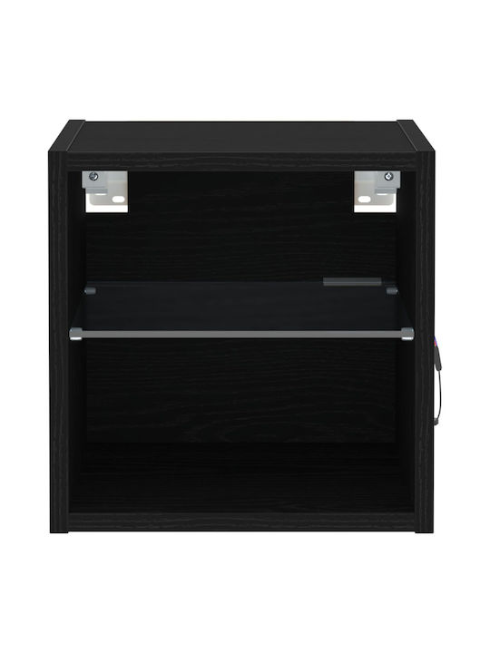 Κομοδίνα Ξύλινα Μαύρη δρυς 2τμχ 30x28.5x30cm