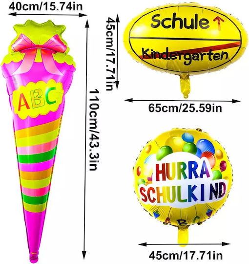 Set 24 Luftballons Folie Rosa Girls