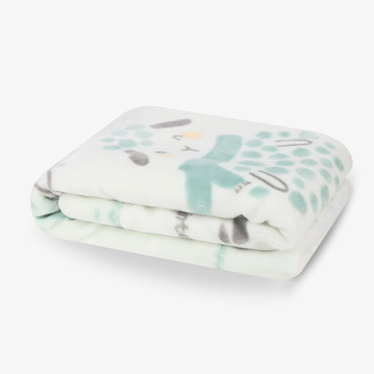 Kikka Boo Κουβέρτα Κούνιας Sheep Fleece Πράσινη 110x140εκ.