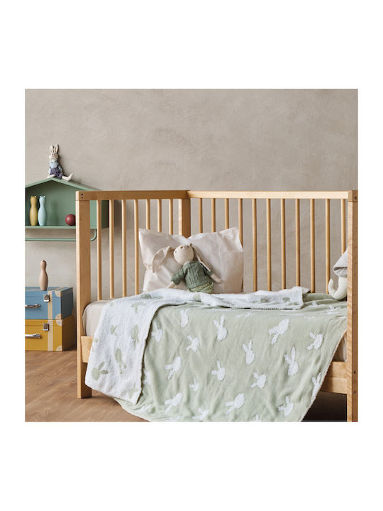Kentia Blanket Cot Pictor Knitted Green Green 100x140cm
