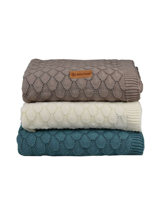 Bebe Stars Blanket Cot Stars Knitted Beige Beige 110x140cm