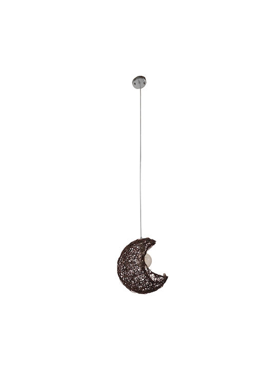 GloboStar Meniscus Pendant Light Brown with Socket E27 30x20x35cm