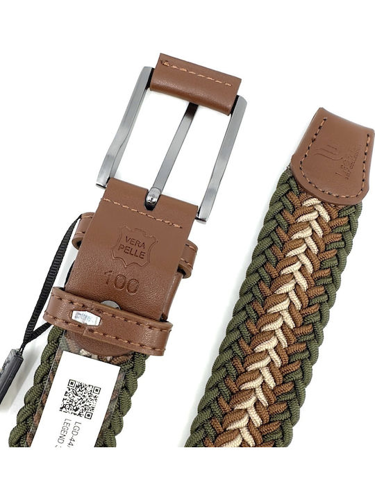 Elastic Men's Belt Leather Knitted Multicolored