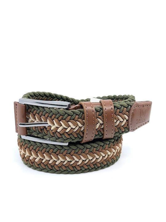 Elastic Men's Belt Leather Knitted Multicolored