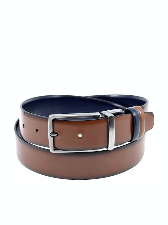 Men's Belt from Artificial Leather Double Sided Blue