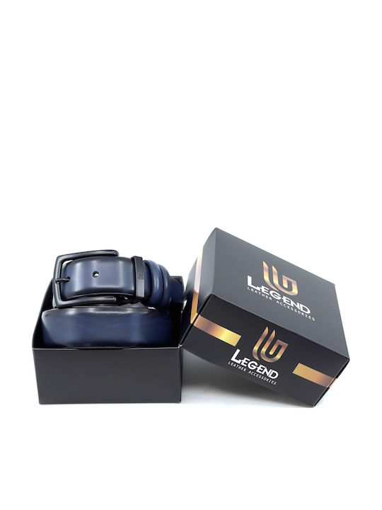 Men's Belt Leather Navy Blue