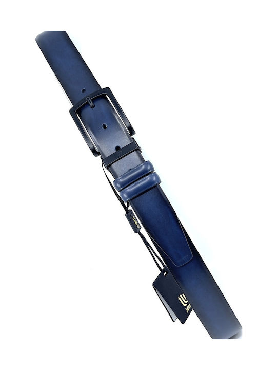 Men's Belt Leather Navy Blue