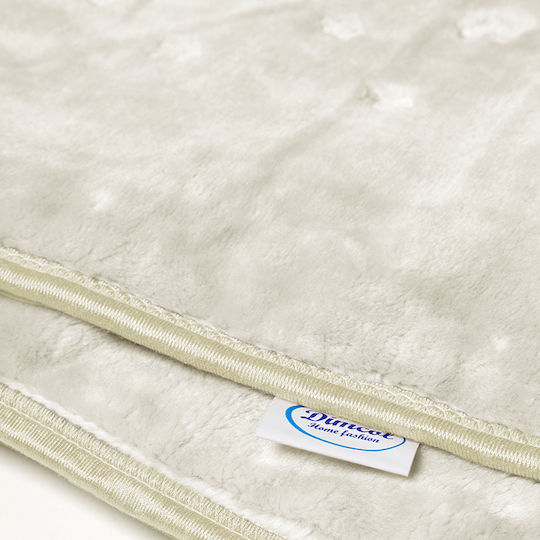 Dimcol Blanket Cot Bebe Bicycle Bear 22 Velvet Beige 110x140cm