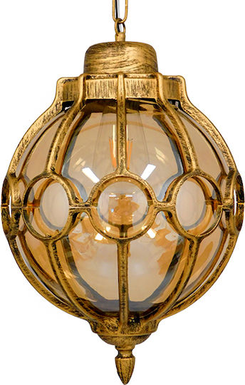 GloboStar Belton Hanging Light Honey with E27 Socket 18x38x38cm