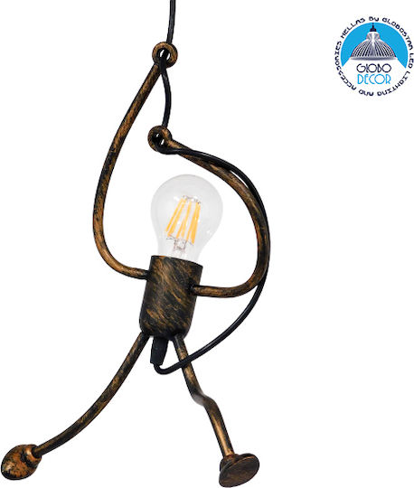 GloboStar Little Man Lumini Suspendate Maro Cu Bază De Bec E27 20x40x40cm