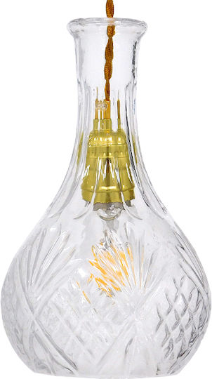 GloboStar Rum Ceiling Light Transparent with E27 Socket 14x23x23cm