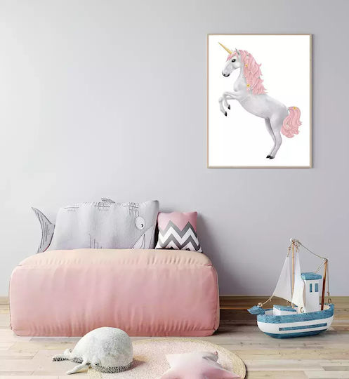 Kids Framed Wall Painting Unicorn 21x30cm