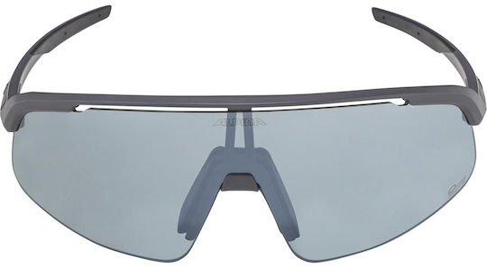 Alpina Cycling Glasses with Black Frame & Mirror Lenses