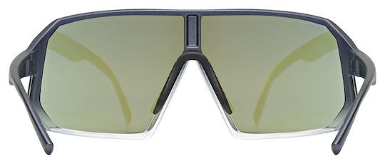 Uvex Cycling Glasses with Black Frame & Mirror / Transparent Lenses