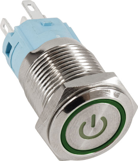 GloboStar On-Off switch Pushbutton with Lighting Green 1pcs