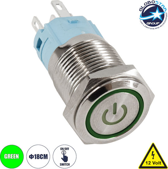 GloboStar On-Off switch Pushbutton with Lighting Green 1pcs
