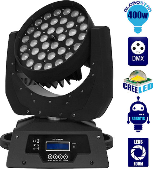 GloboStar Φωτορυθμικό Wash LED DMX με Ρομποτική Κεφαλή Artemis RGBW