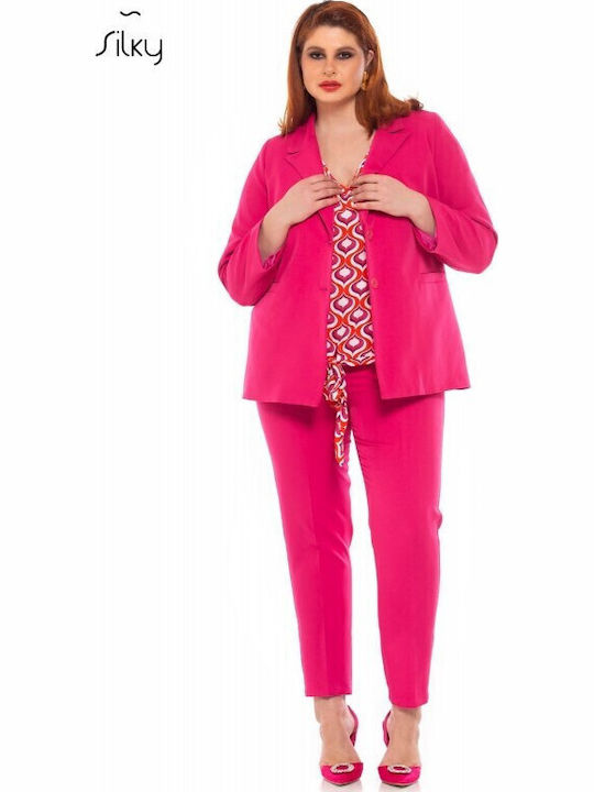 Silky Collection Women's Blazer Fuchsia