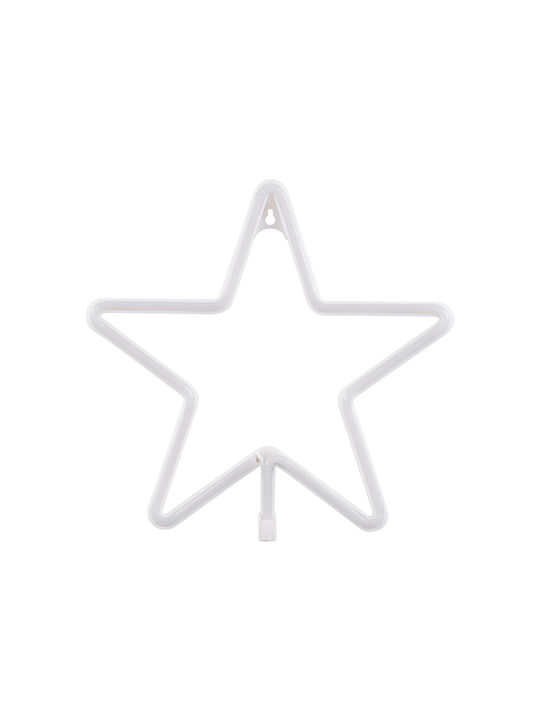 GloboStar Plastic Illuminated Christmas Decorative Pendant Star 27.5x1.5x27.5cm White
