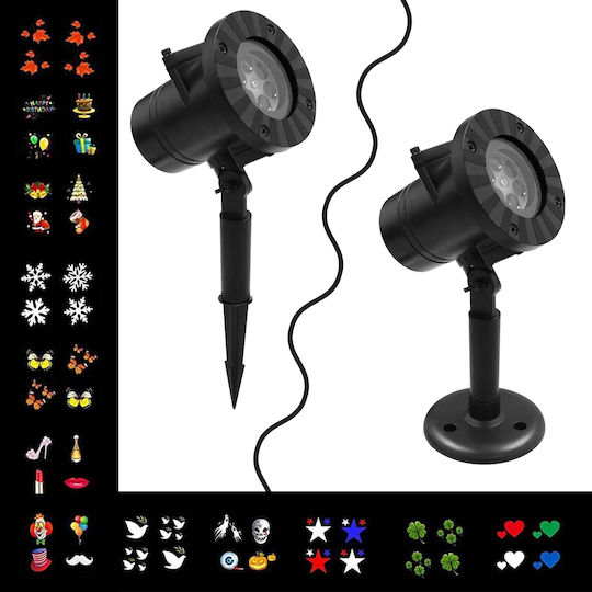 Χριστουγεννιάτικος Προβολέας LED με RGB Φωτισμό Ρεύματος IP44 Εξωτερικού Χώρου