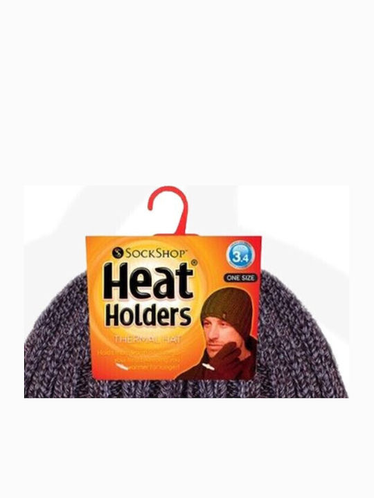 Beanie Ανδρικός Σκούφος με Rib Πλέξη σε Γκρι χρώμα