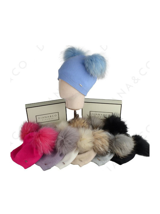 Pom Pom Beanie Γυναικείος Σκούφος Πλεκτός σε Μαύρο χρώμα
