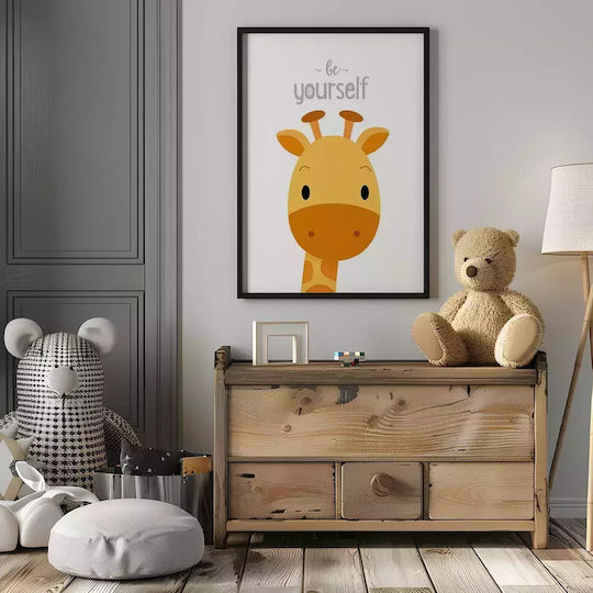 Kids Framed Wall Painting Giraffe 30x40cm
