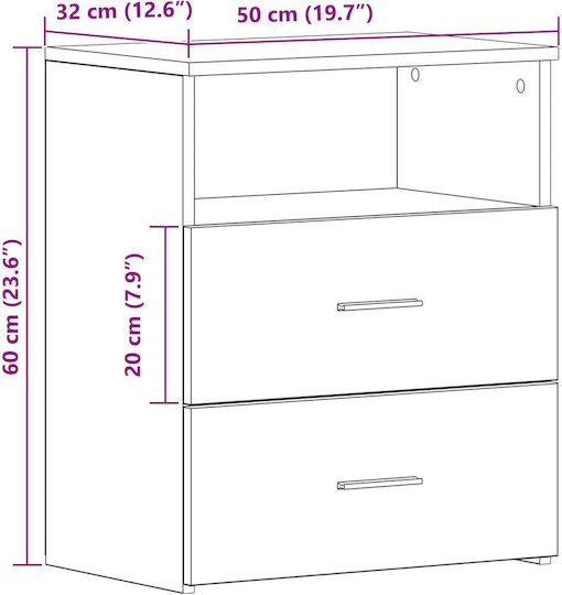 Комод Дървен Black oak 50x32x60см