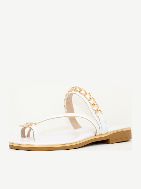 Sandale Casual Damă din Piele Albă