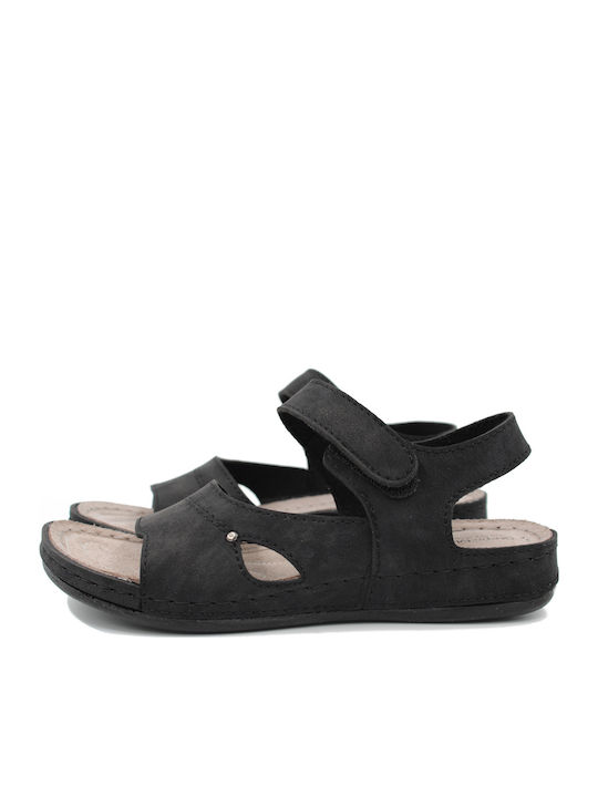 Women's Flat Sandals Anatomic in Black Color 23-11
