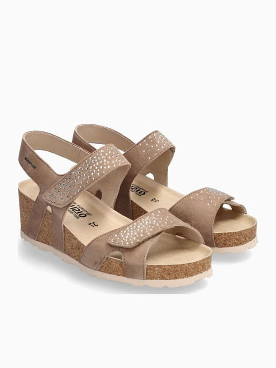 Sandalen Anatomische Damenplattformen Beige