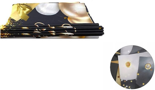 Banner pentru a 70-a aniversare 18cm X 40cm negru-auriu