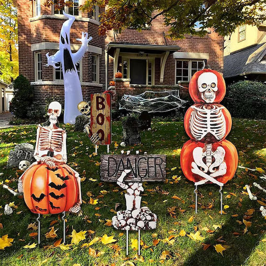 Halloween Garden Decorations Pumpkins Ghosts Skeletons